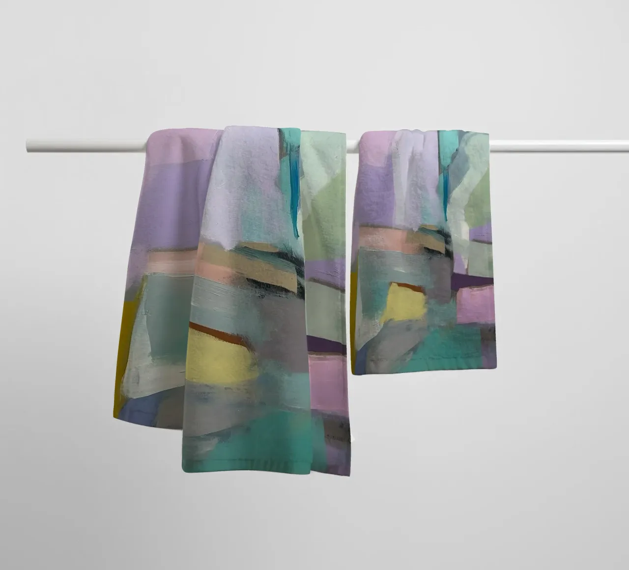 Astratto Viola Verde Pastello asciugamano da bagno da Euphoria Theresa