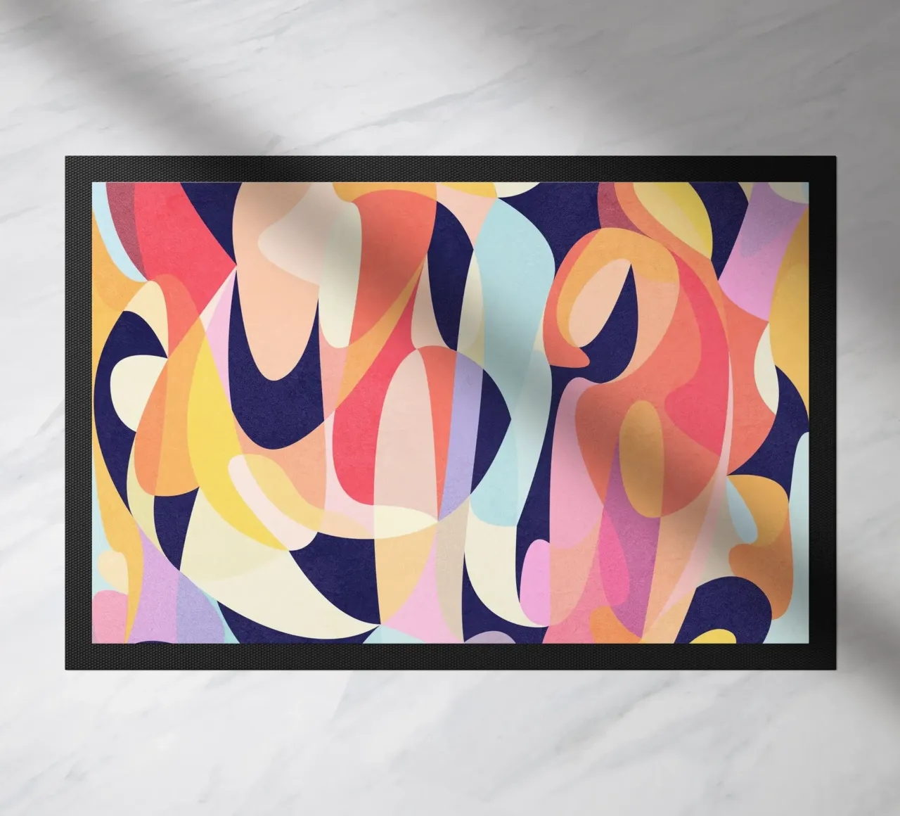 Red Waves doormat by Abstract 888