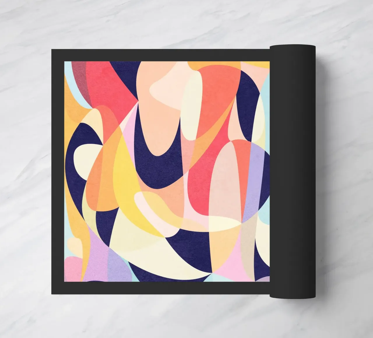 Red Waves doormat by Abstract 888