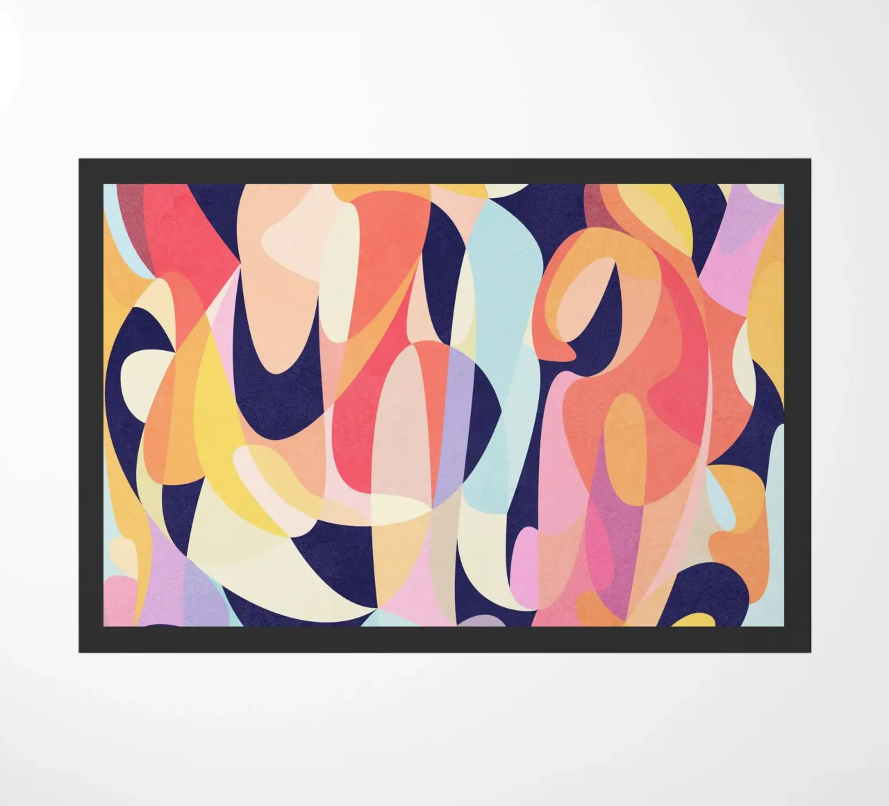 Red Waves doormat by Abstract 888