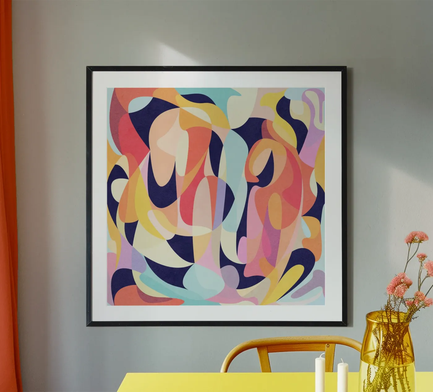 Red Waves poster da Abstract Joy