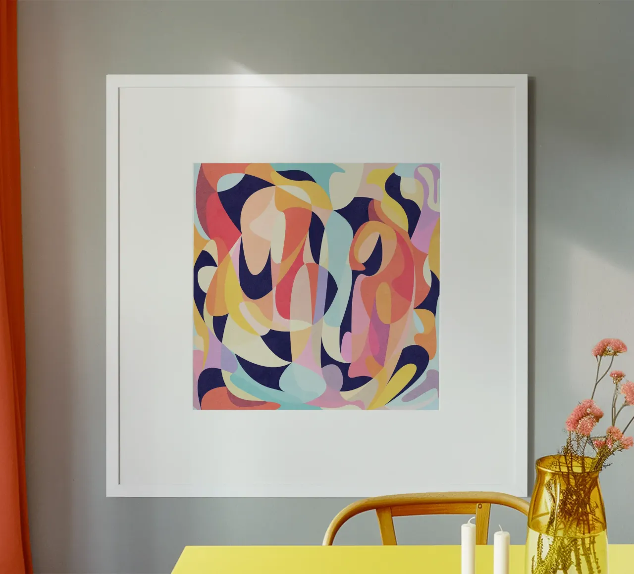 Red Waves poster da Abstract 888