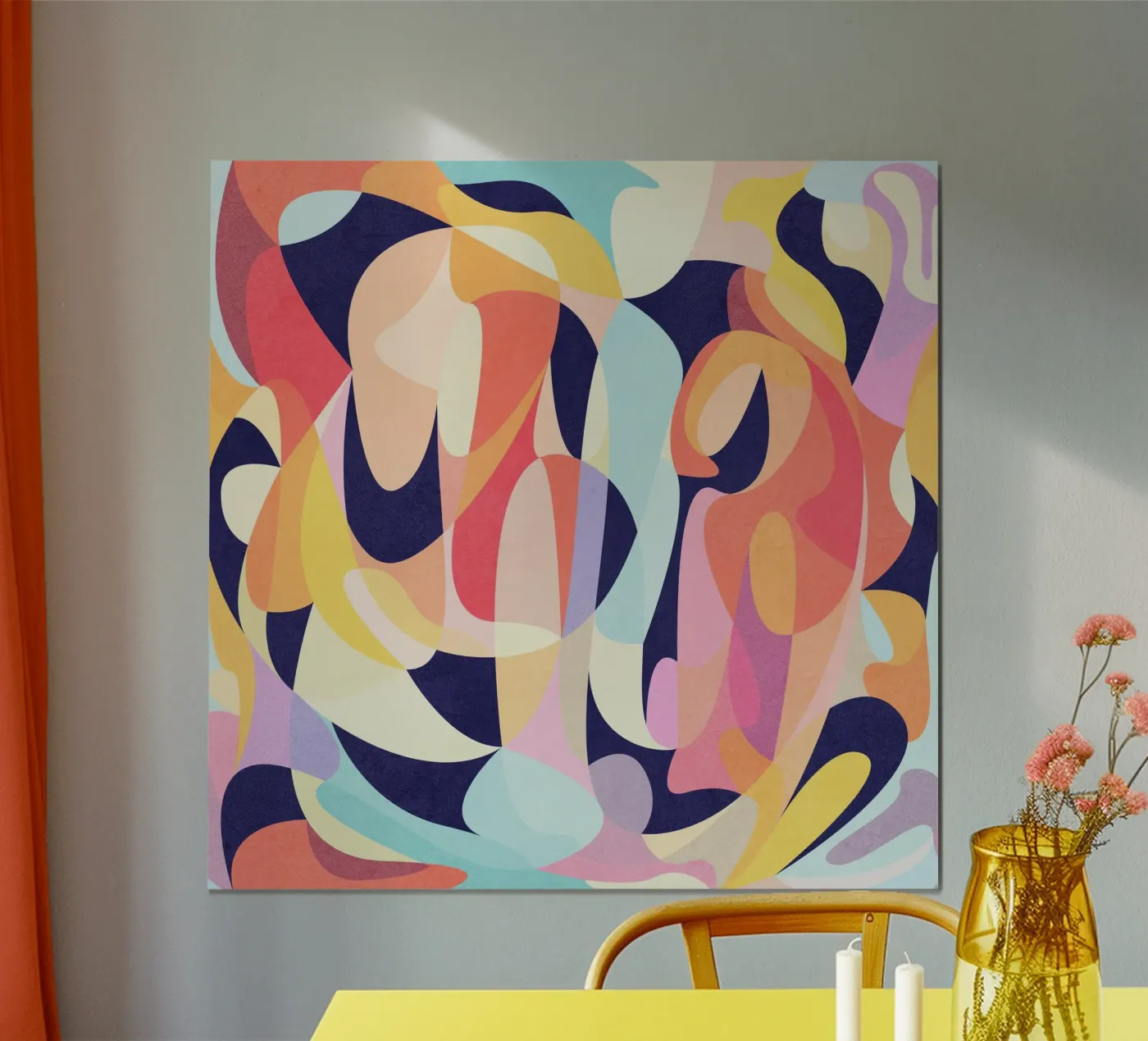 Red Waves poster da Abstract Joy