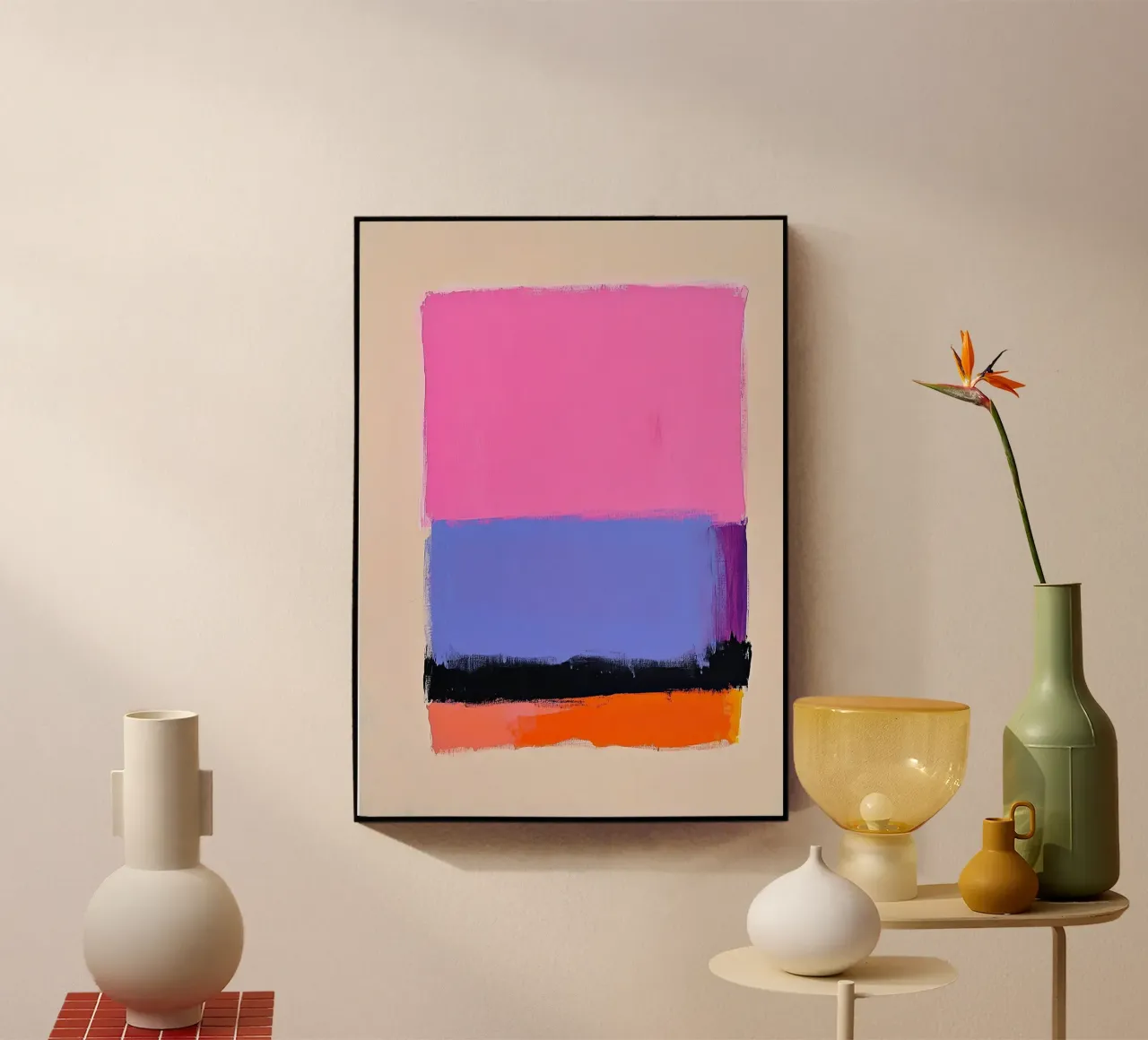 Minimal Abstrakt Rosa Blau Orange plexiglass da Euphoria Theresa