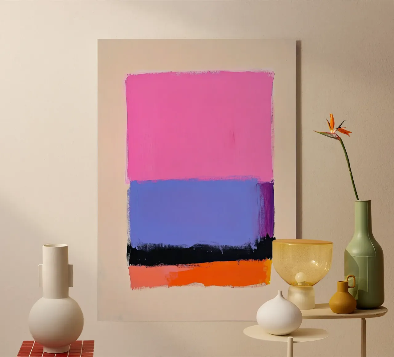 Minimal Abstrakt Rosa Blau Orange plexiglass da Euphoria Theresa