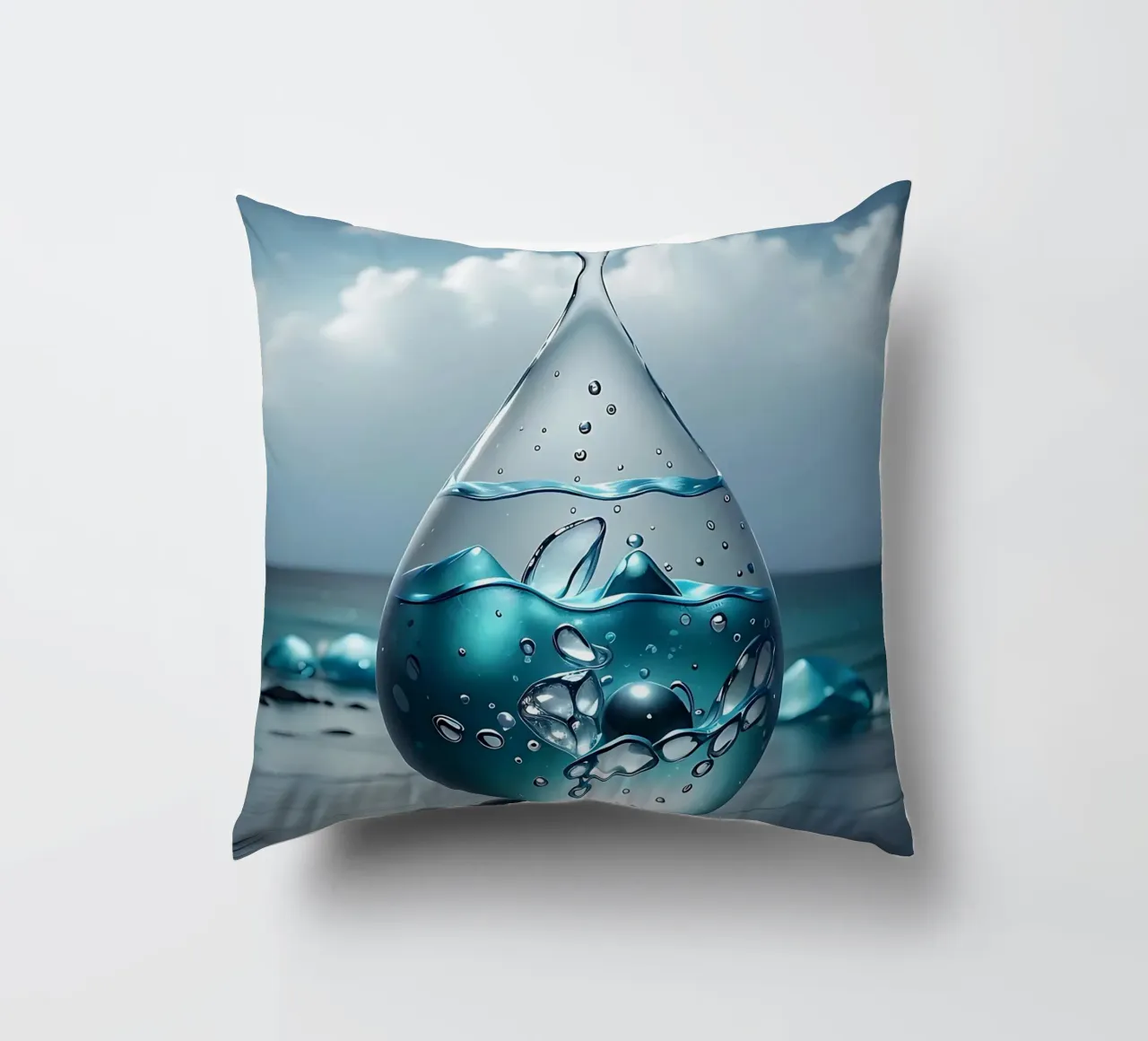 Mare Zen a gocce d'acqua cuscino da LM2KONE