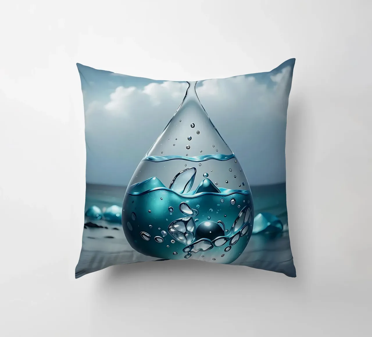 Mare Zen a gocce d'acqua cuscino da LM2KONE