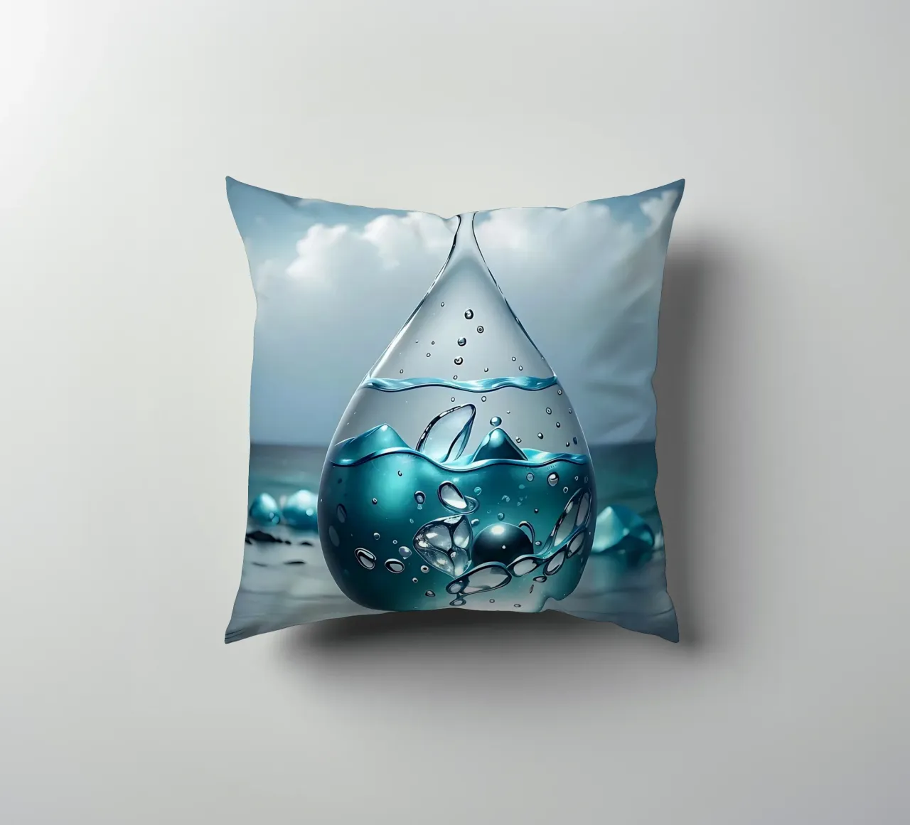 Mare Zen a gocce d'acqua cuscino da LM2KONE