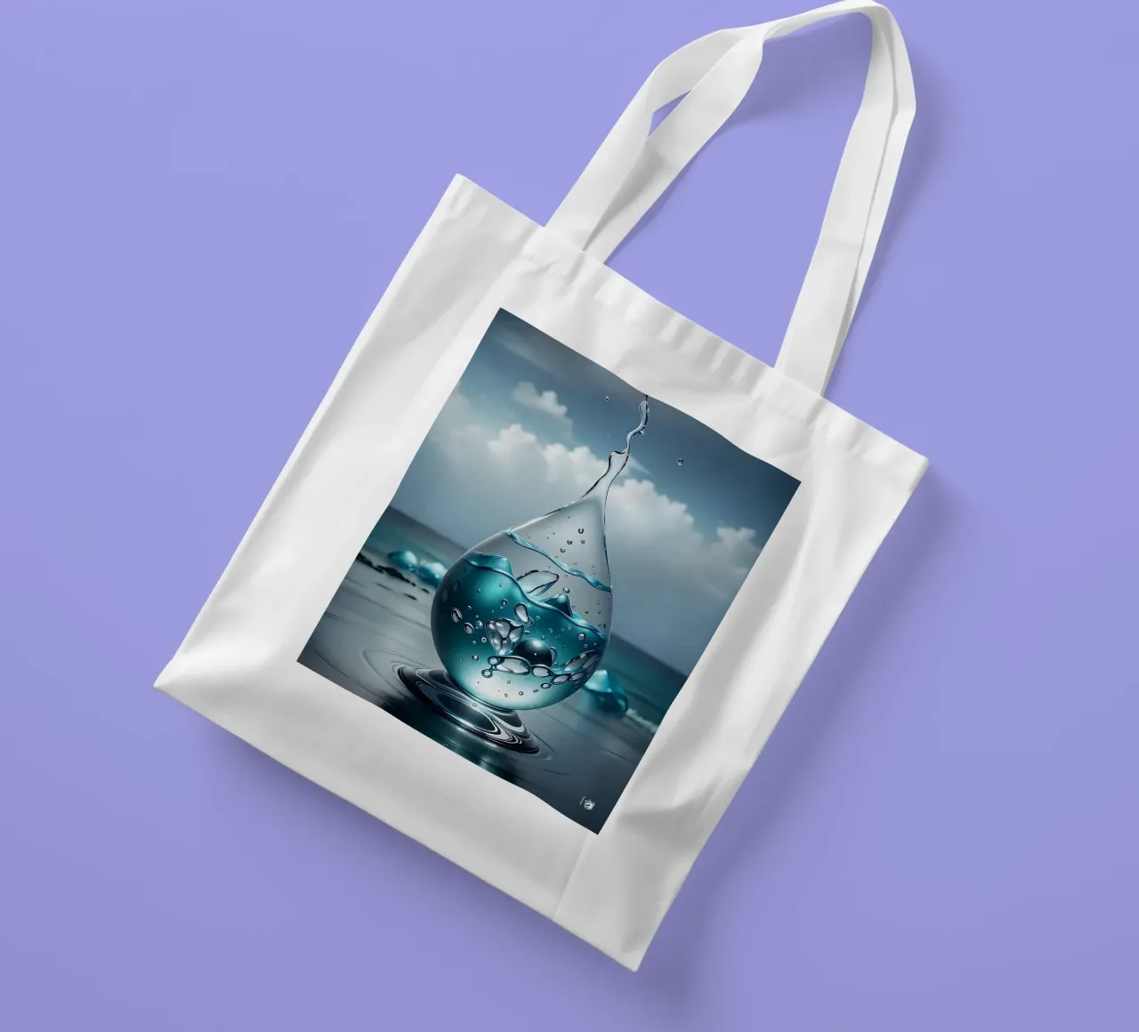 Mare Zen a gocce d'acqua borsa in juta da LM2KONE
