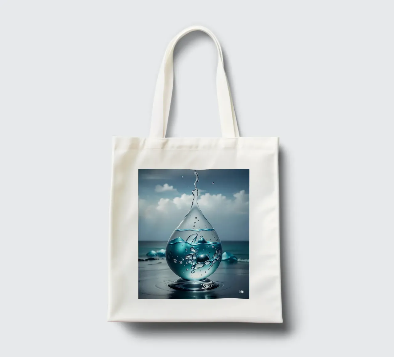 Mare Zen a gocce d'acqua borsa in juta da LM2KONE