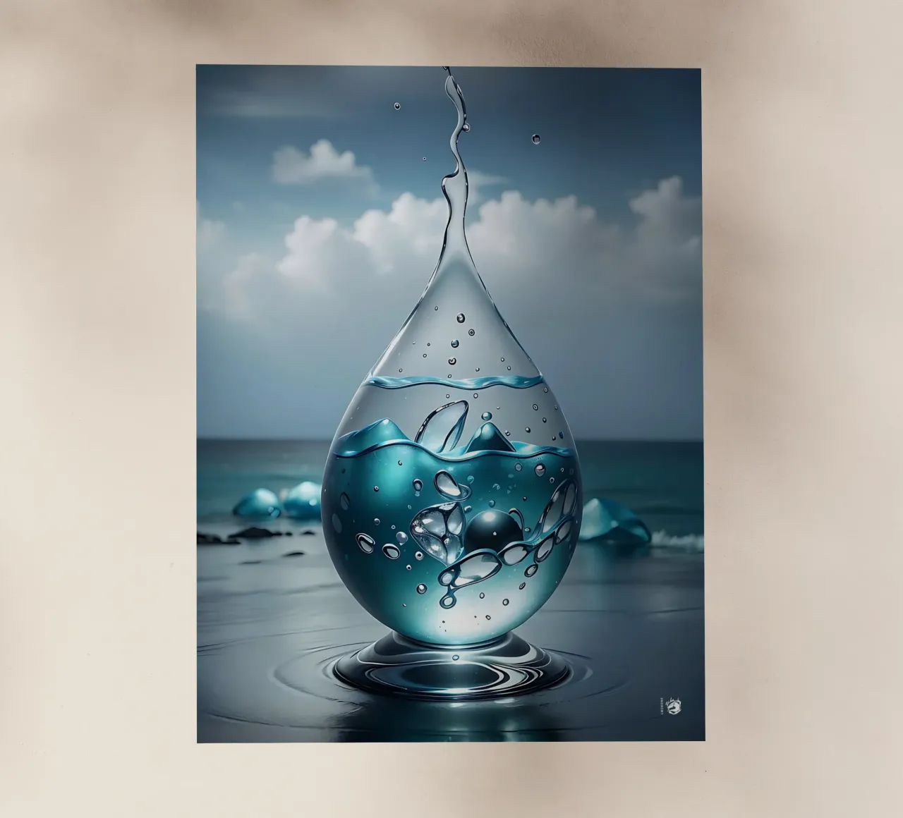 Mare Zen a gocce d'acqua pellicola backlit da LM2KONE