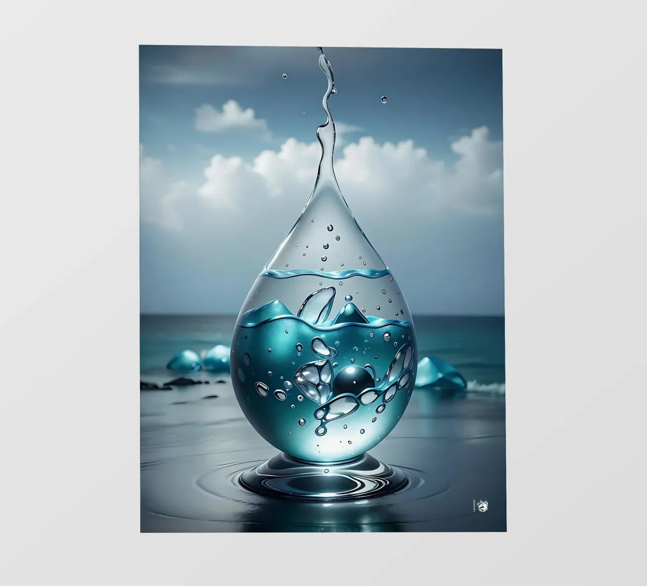 Mare Zen a gocce d'acqua pellicola backlit da LM2KONE