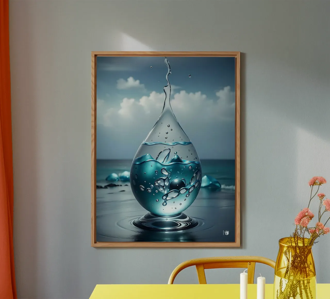 Mare Zen a gocce d'acqua alluminio dibond da LM2KONE