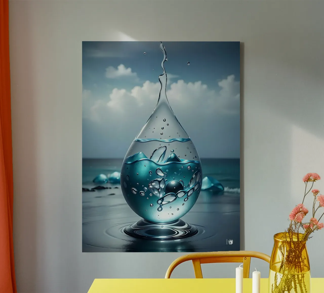Zen Water Drop Sea canvas with Floater frame by LM2KONE
