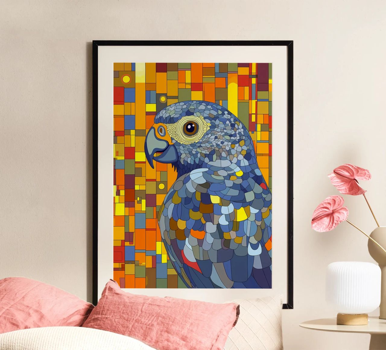 Perroquet gris africain poster de Caeson