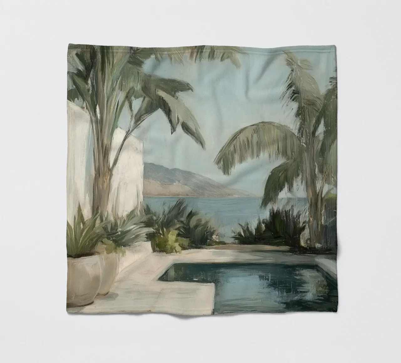 Terrazza della piscina a sud coperta in pile da Carinaprint