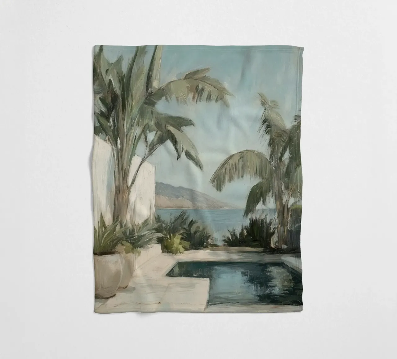 Terrazza della piscina a sud coperta in pile da Carinaprint