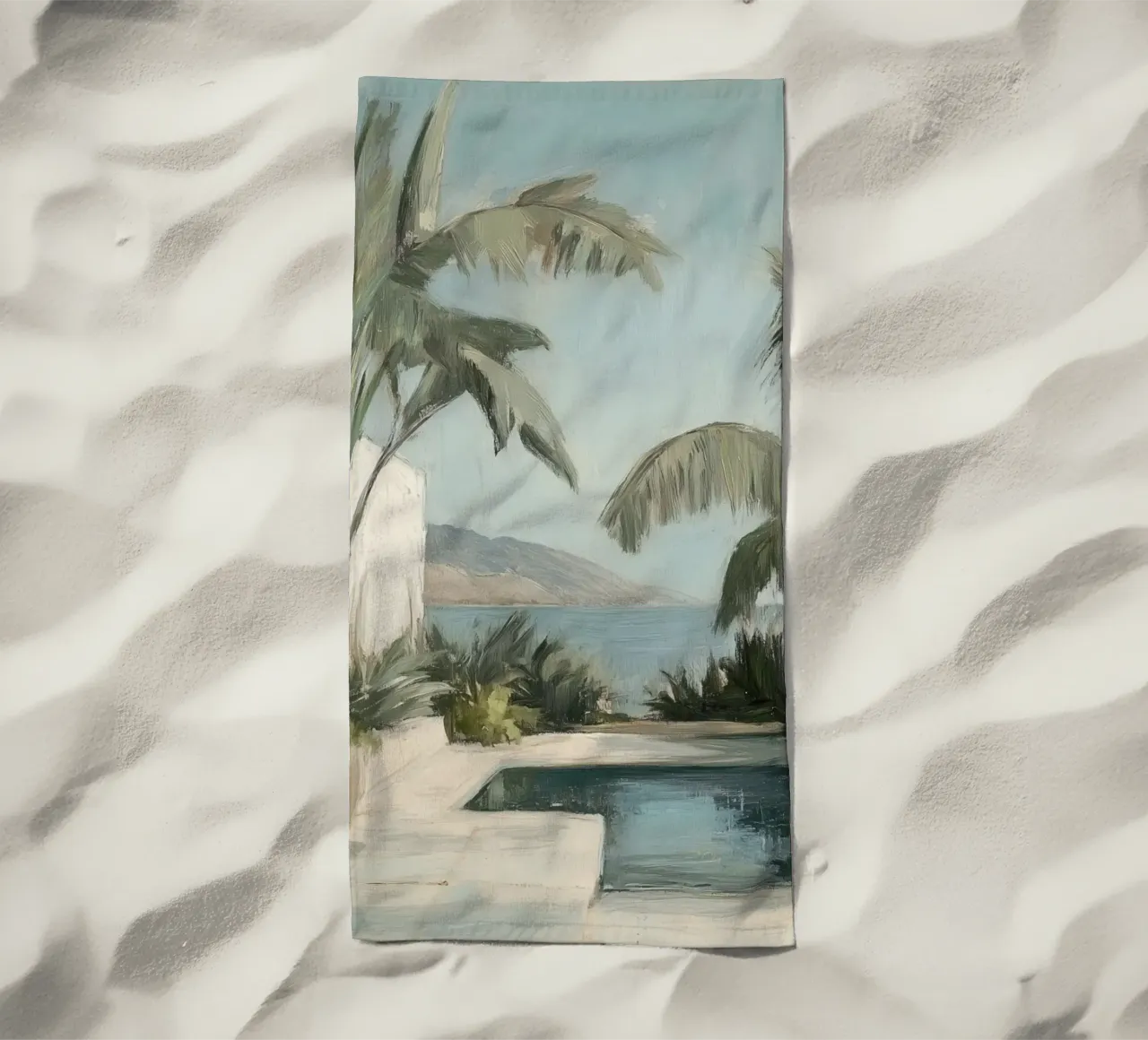 Terrazza della piscina a sud telo mare da Carinaprint