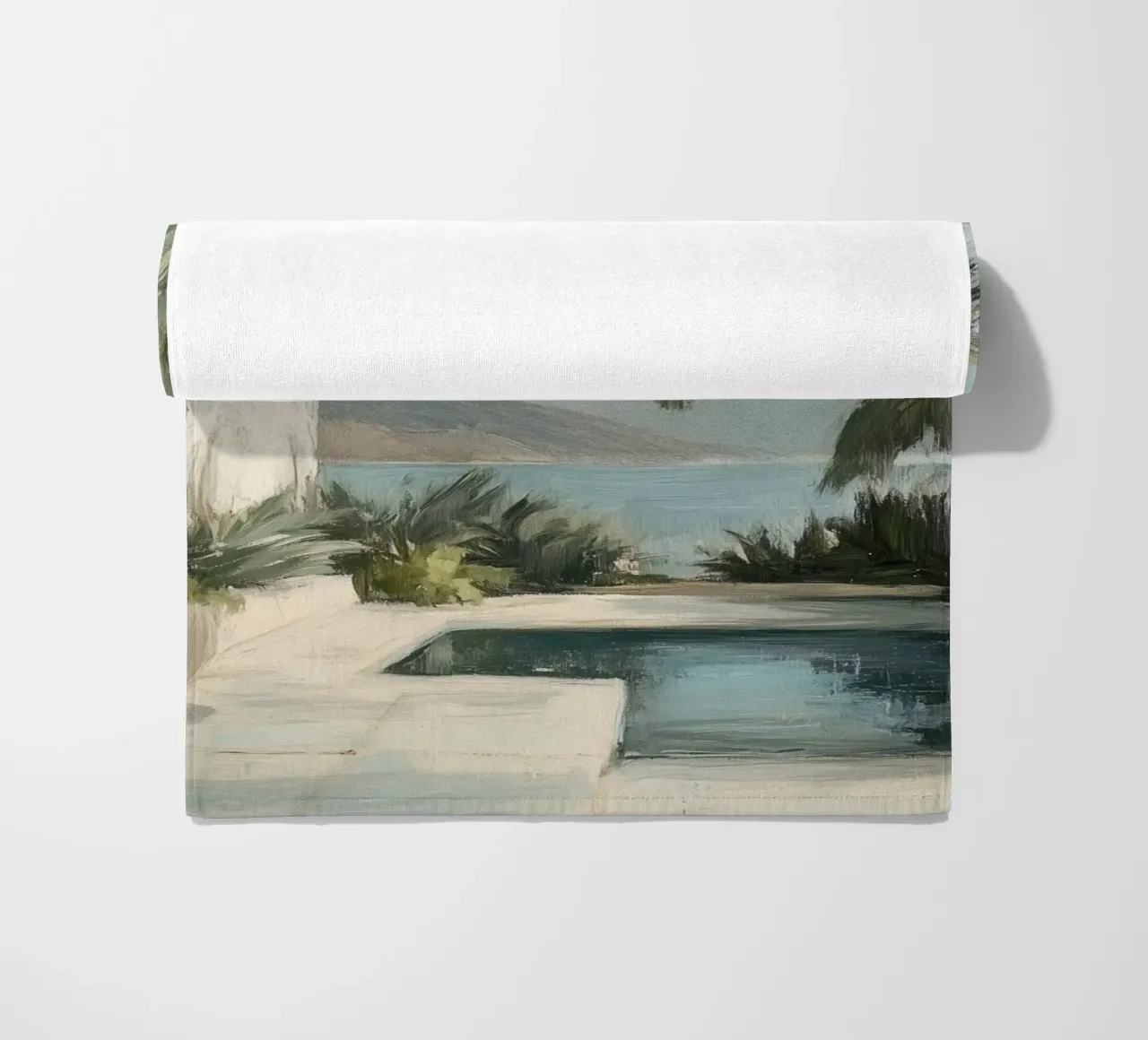 Terrazza della piscina a sud telo mare da Carinaprint