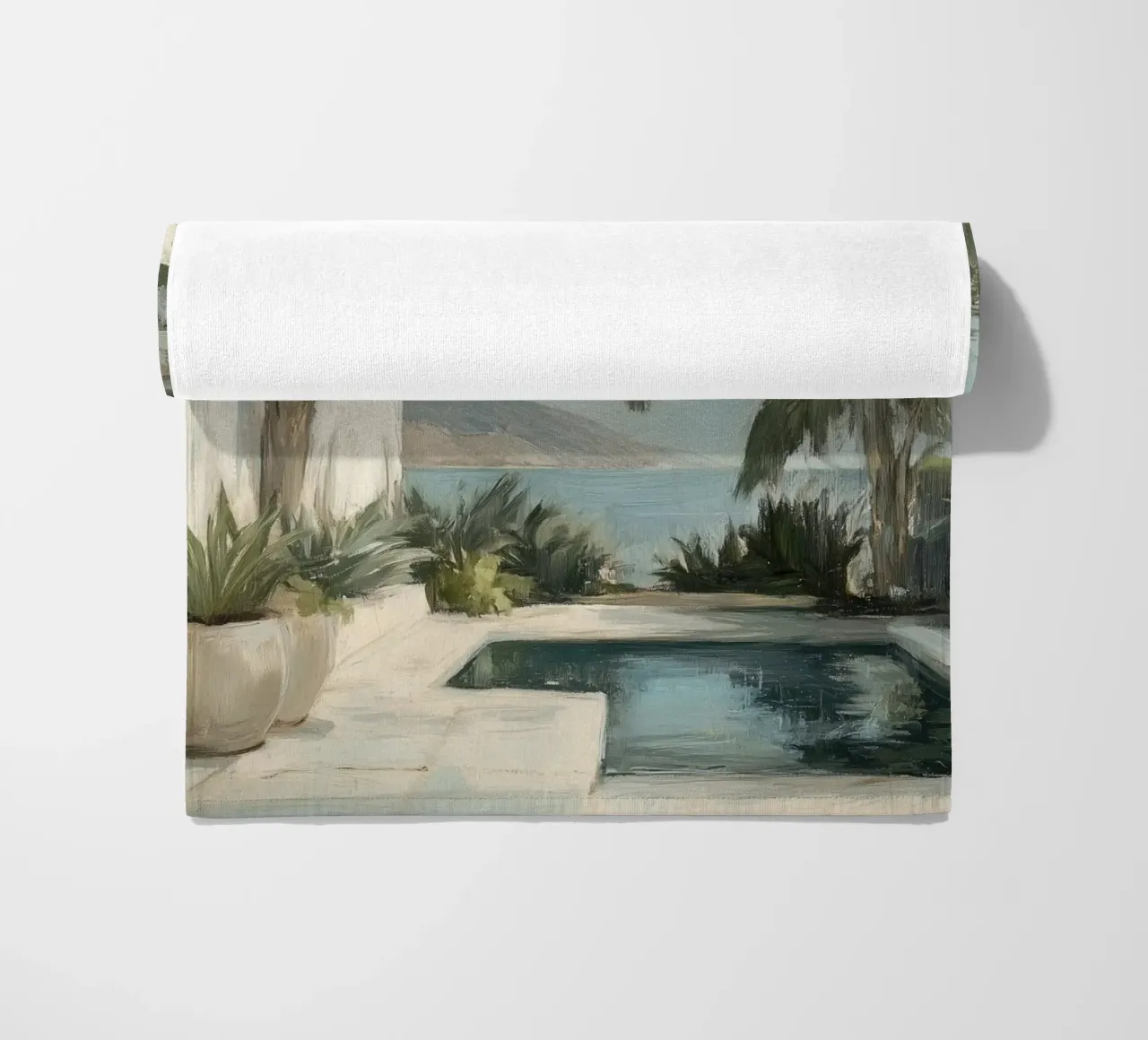 Terrazza della piscina a sud telo mare da Carinaprint