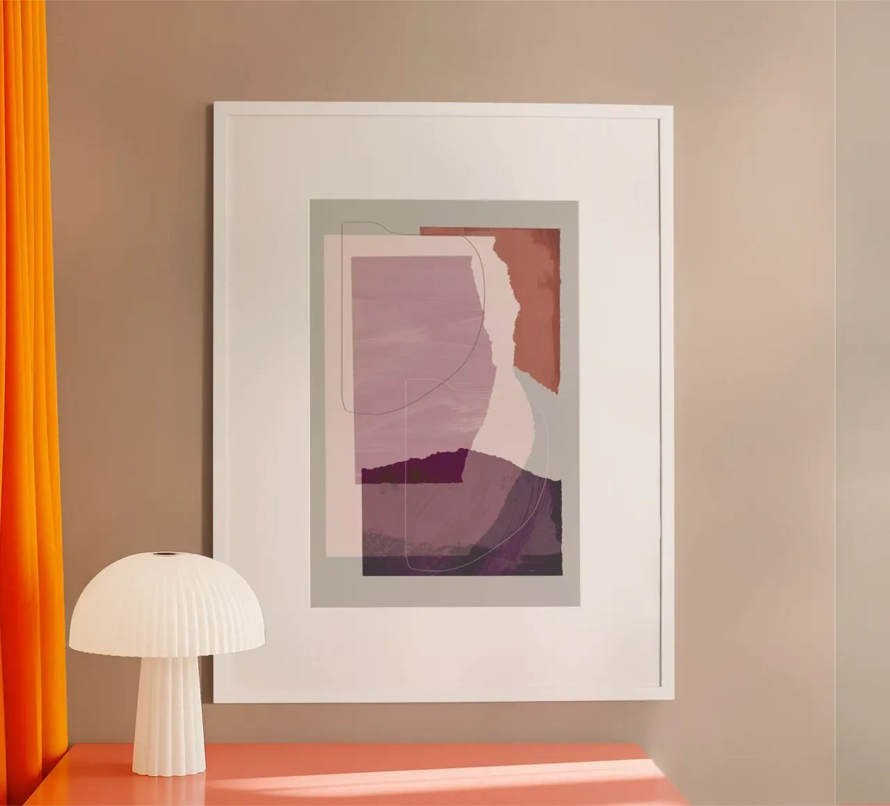 Pieces 4 poster with wooden frame by Mareike Böhmer