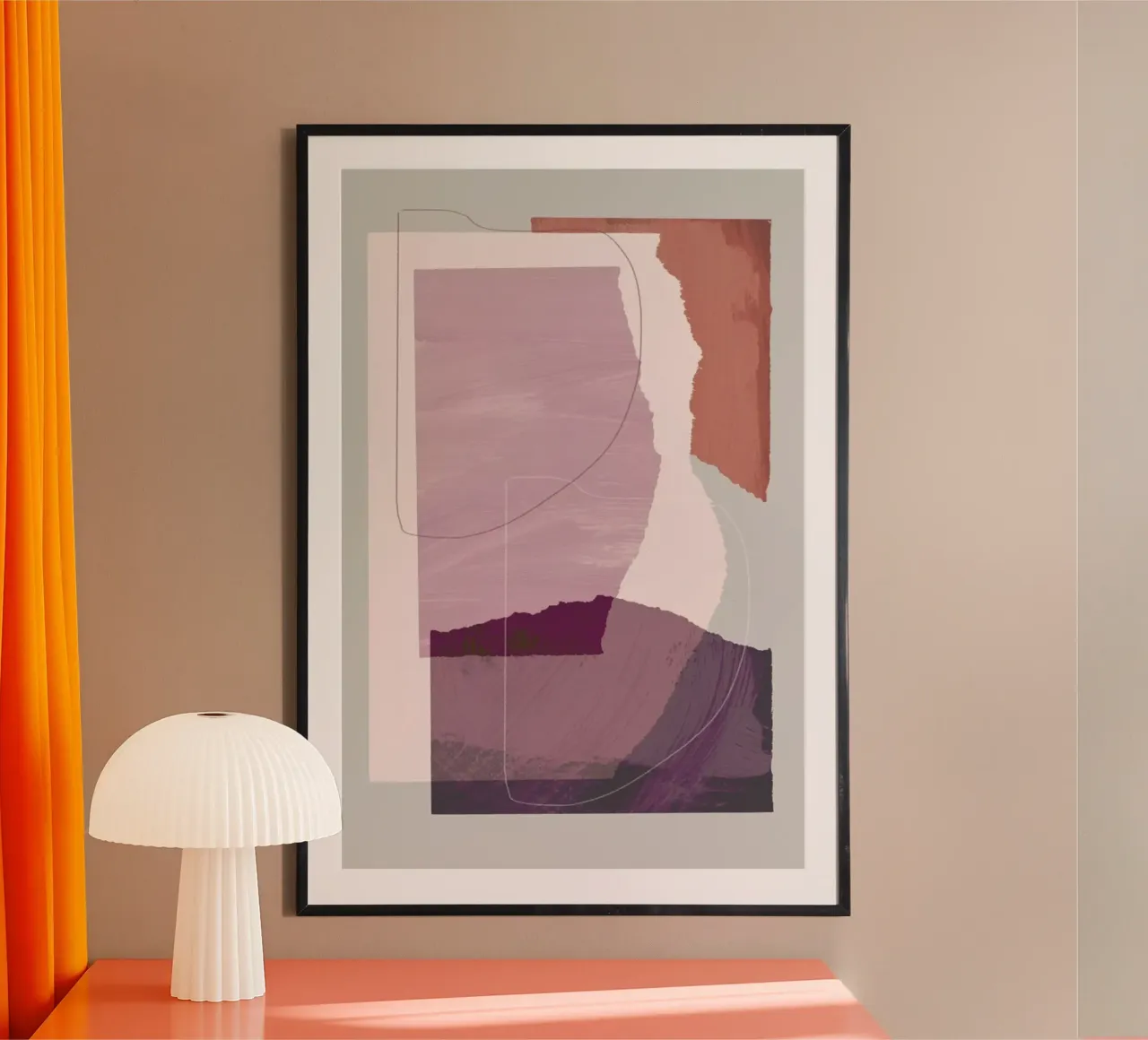 Pieces 4 poster with wooden frame by Mareike Böhmer