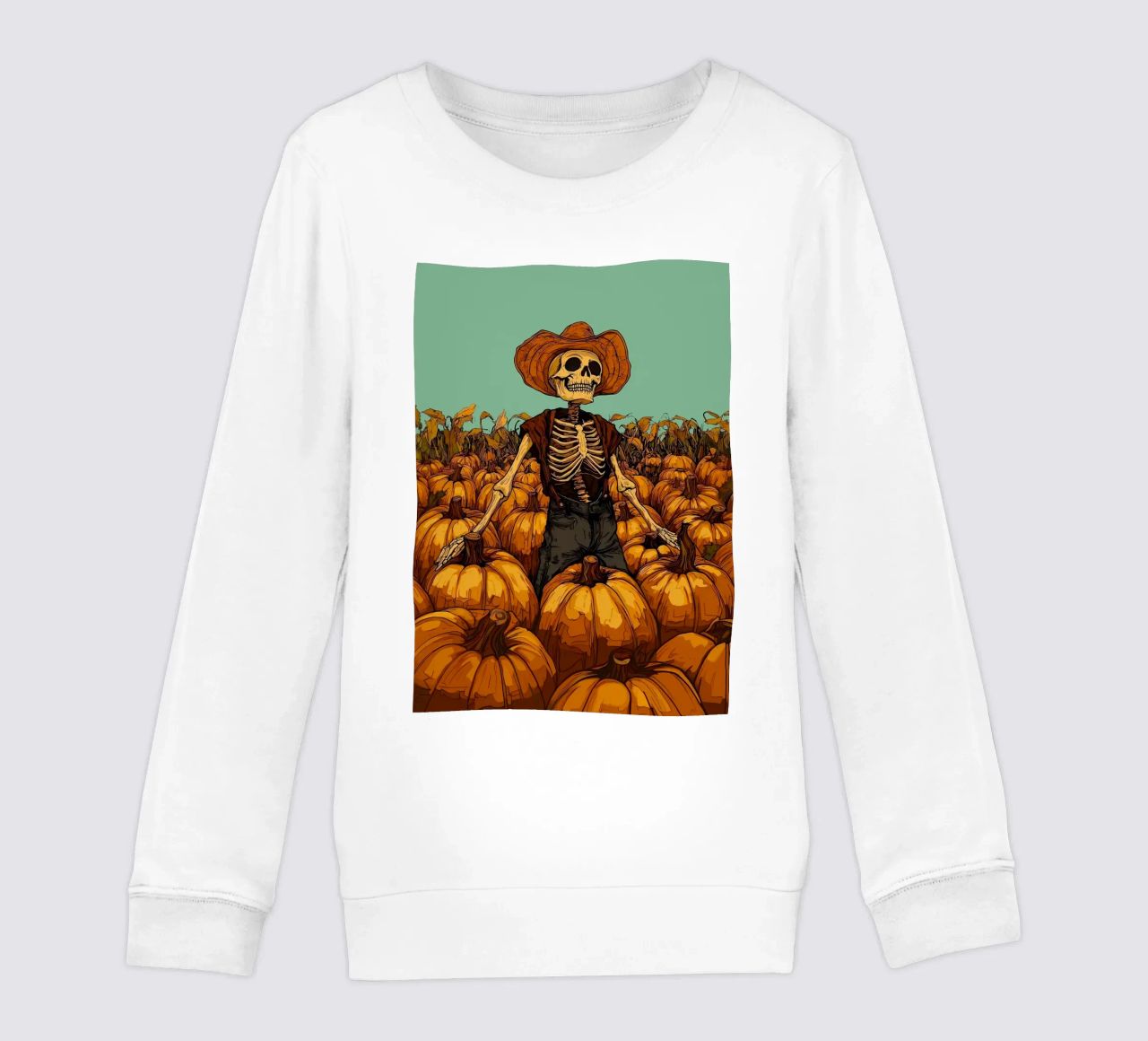Scheletro contadino di zucca felpa bambino da Caeson