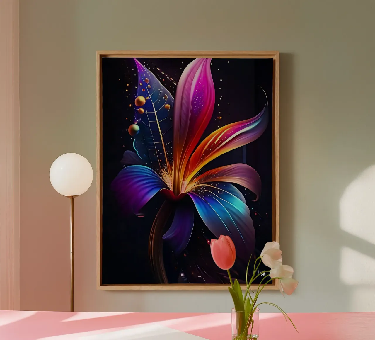 Fiori Nebula tela con Cornice a cassetta da LM2KONE