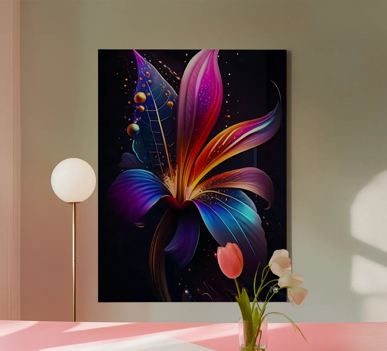 Fiori Nebula tela con Cornice a cassetta da LM2KONE