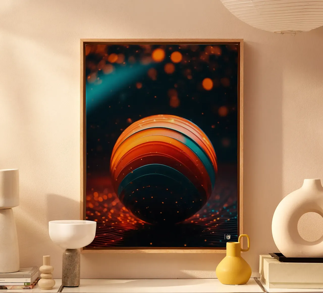 Abstracte bol Modern canvas met Baklijst van LM2KONE