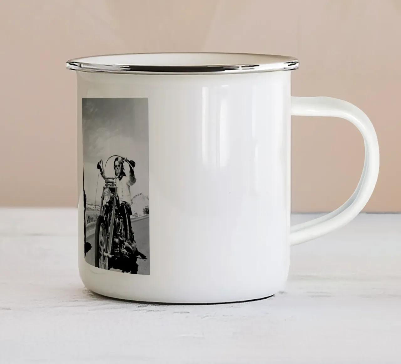 Dennis Hopper & Peter Fonda, 'Easy Rider' tazza in smalto da Gallery Print and Art Limited