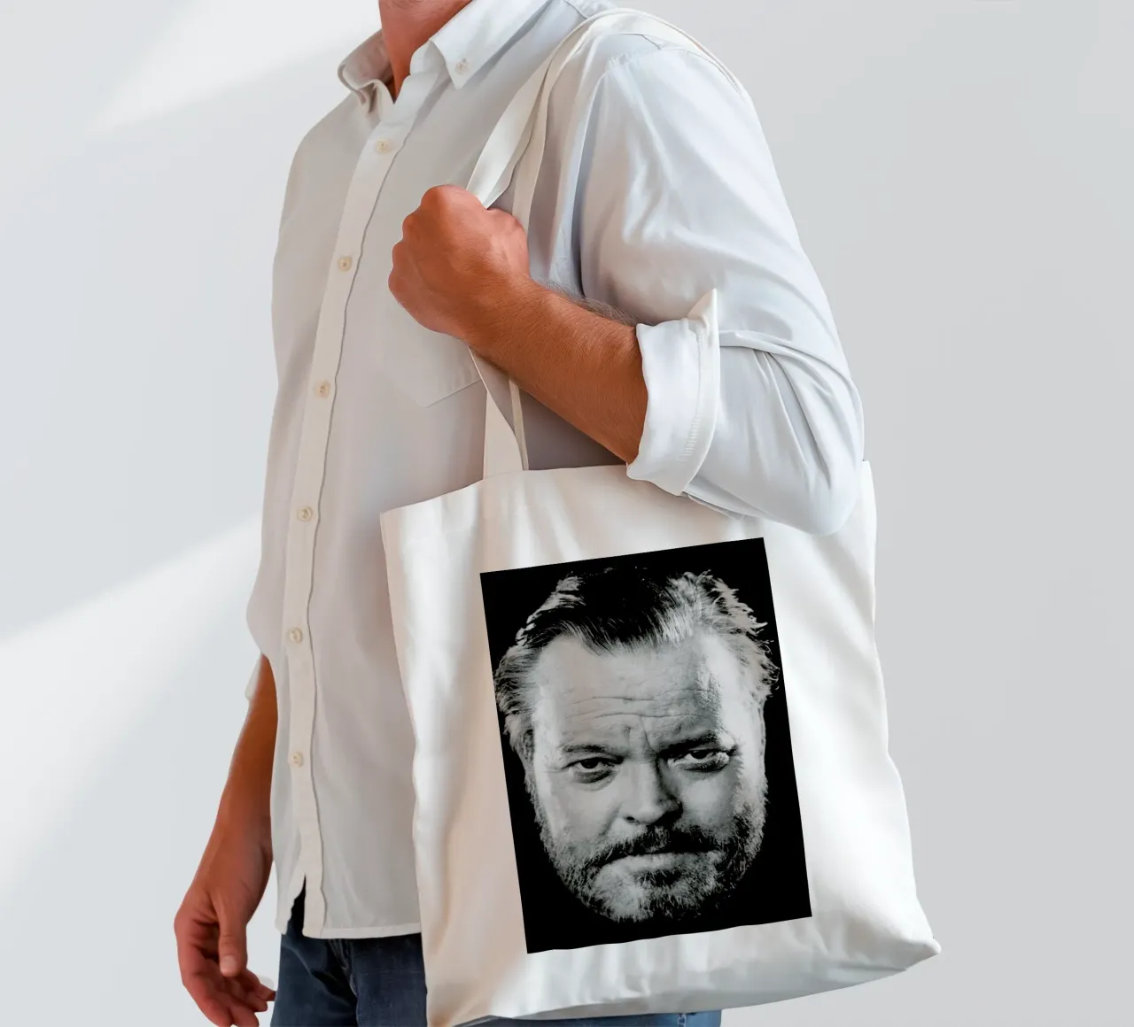 Orson Welles borsa in juta da Gallery Print and Art Limited
