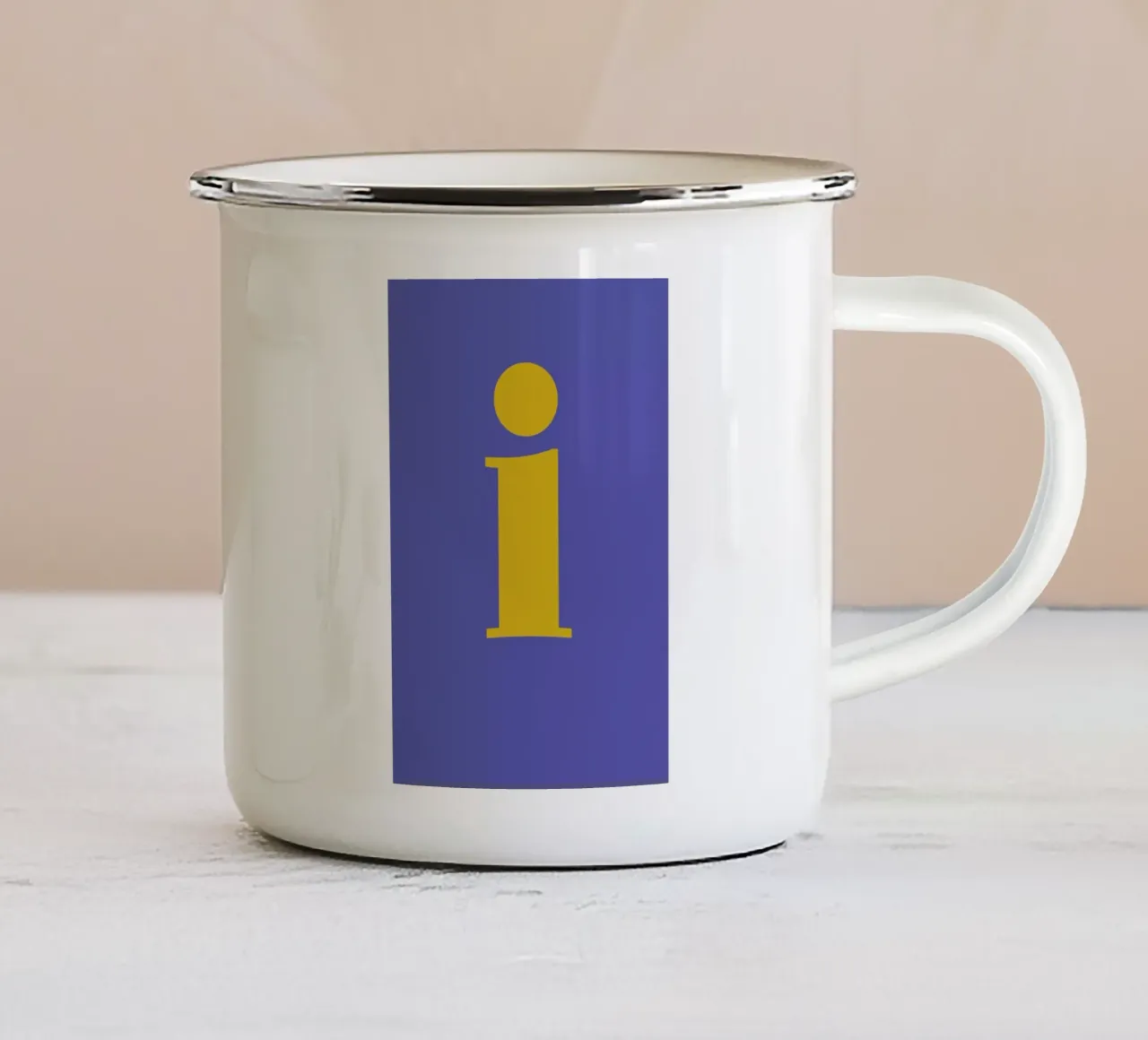 Blue Letter I tazza in smalto da Studio One