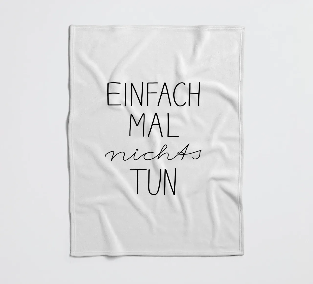 Einfach Mal Nichts Tun | Schwarzweiß Typografie Modern manta de franela de Kathrin Woo Design