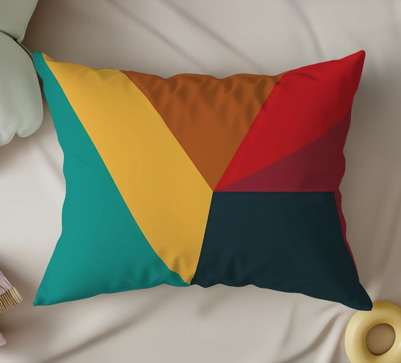 colore di tendenza astratto 10 cuscino da Yeadon