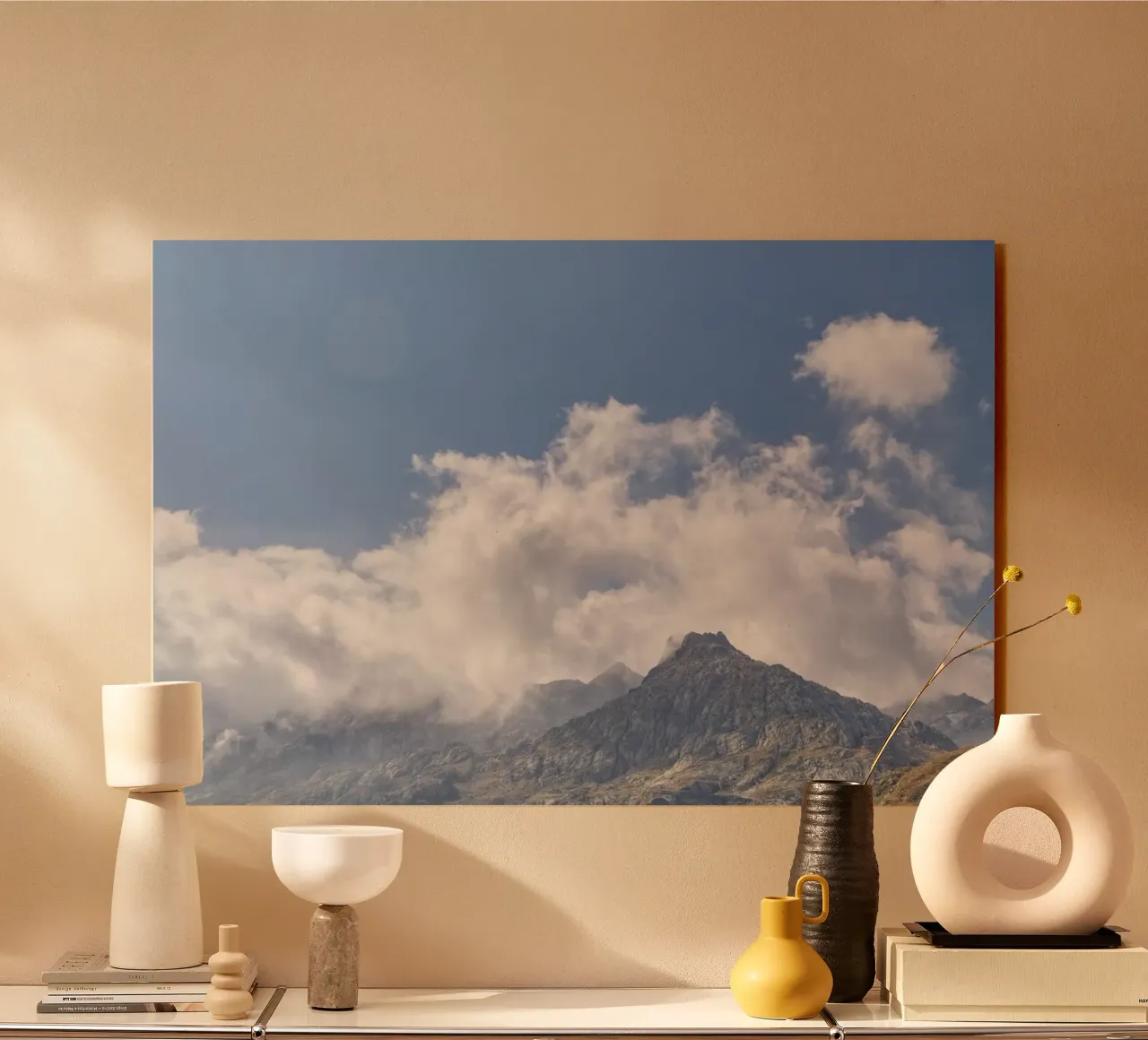 Gotthard Pass acryl van Nur Mut