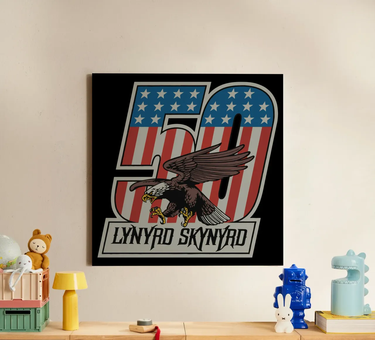 Lynyrd Skynyrd Eagle Flying tela con Cornice a cassetta da heatherloulin