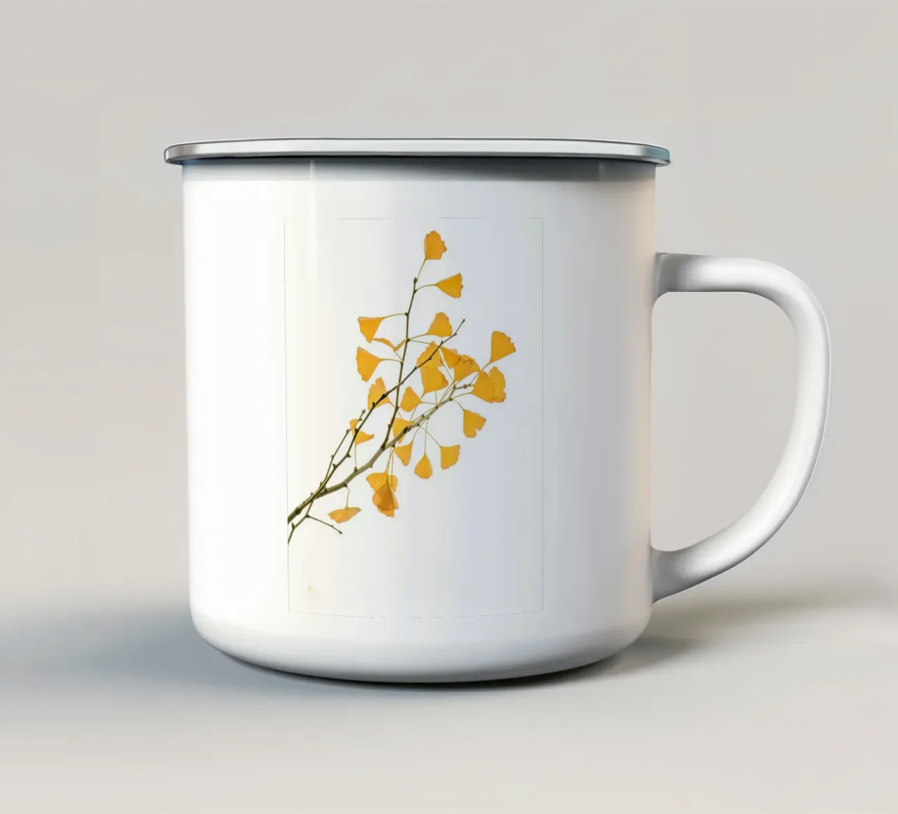 Ramo del ginkgo biloba tazza in smalto da Teresa André