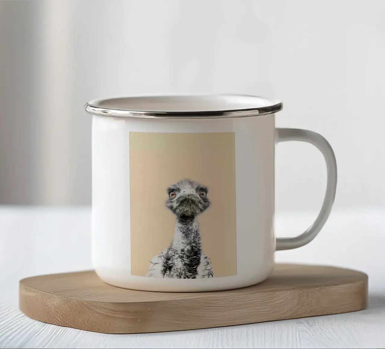 Orange Emu tazza in smalto da Victoria Frost