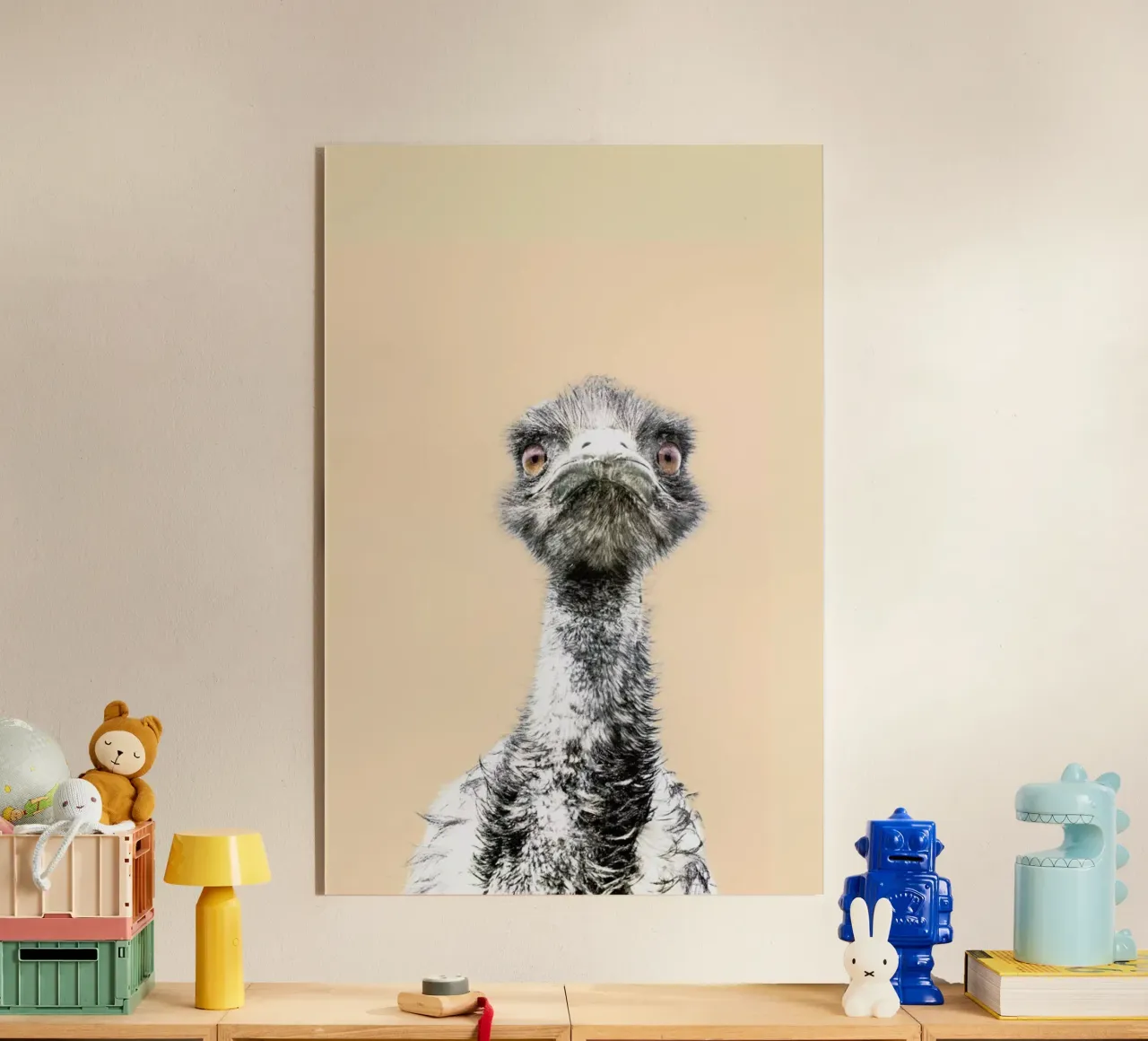 Orange Emu plexiglass da Victoria Frost