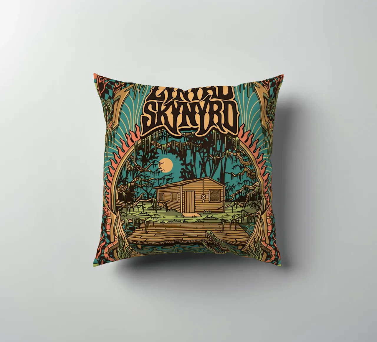 Lynyrd Skynyrd House Hell cuscino da heatherloulin