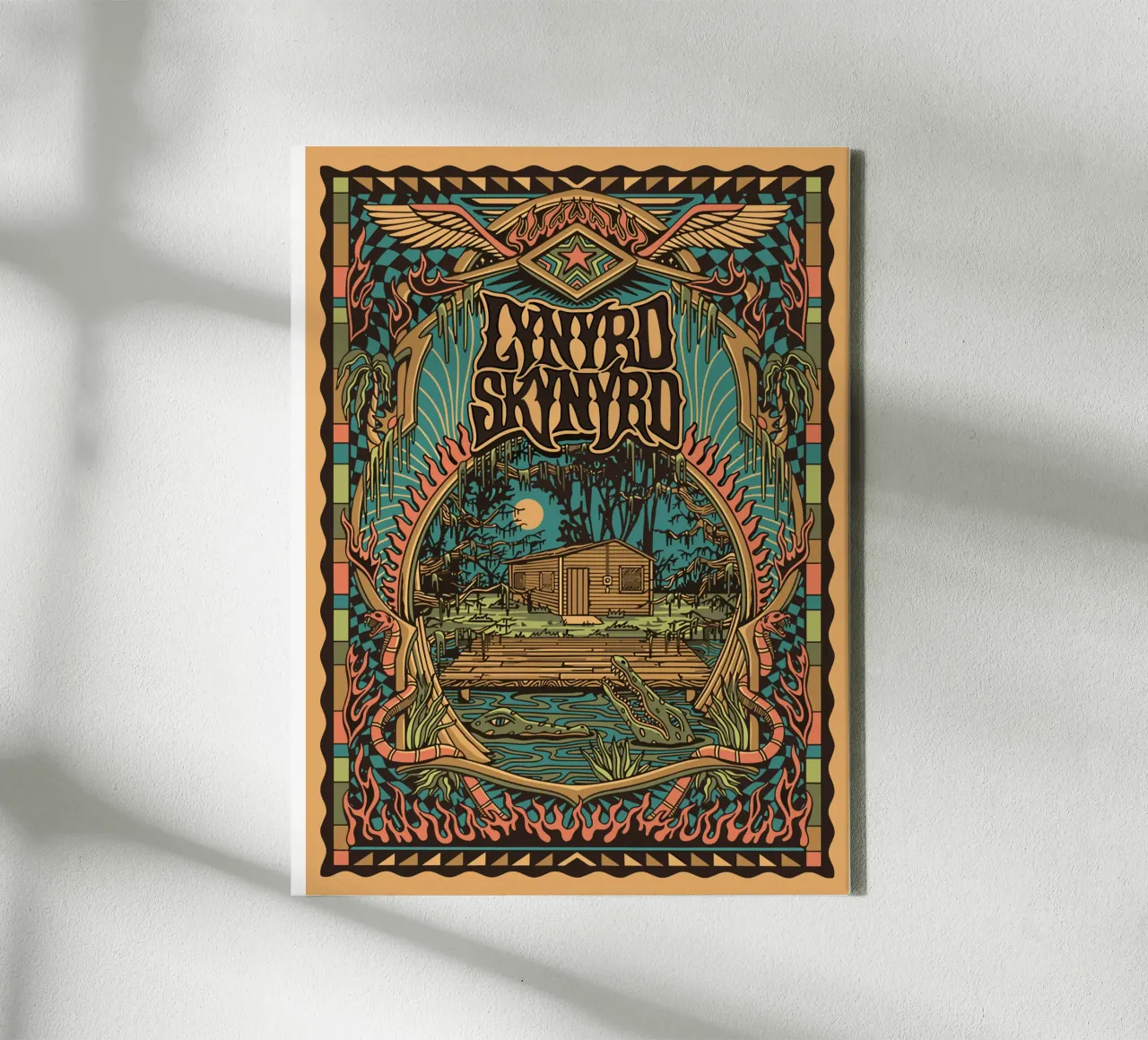 Lynyrd Skynyrd House Hell tela con Cornice a cassetta da heatherloulin
