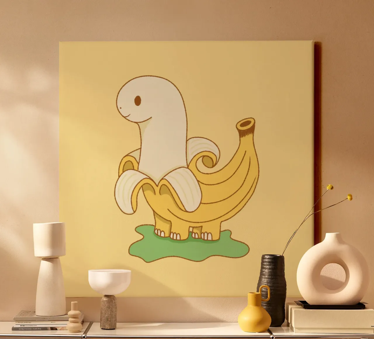 Bananasauro tela con Cornice a cassetta da Loobs