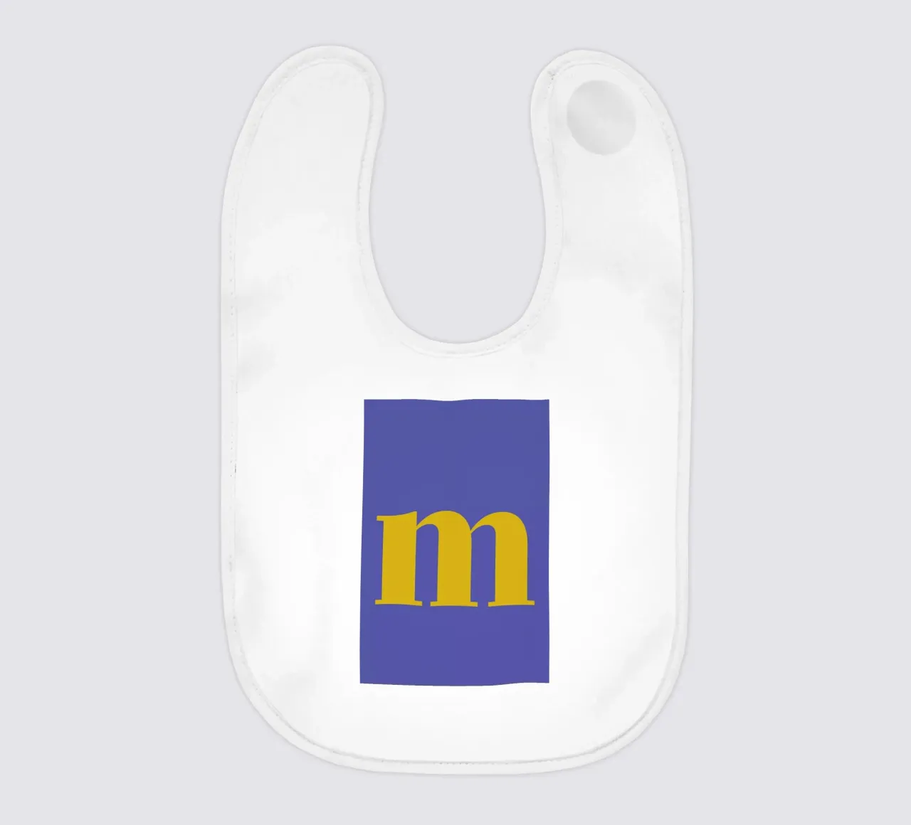 Blue Letter M baby bib by Studio One