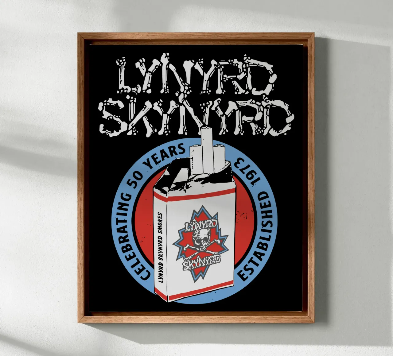 Lynyrd Skynyrd Smokes tela con Cornice a cassetta da heatherloulin