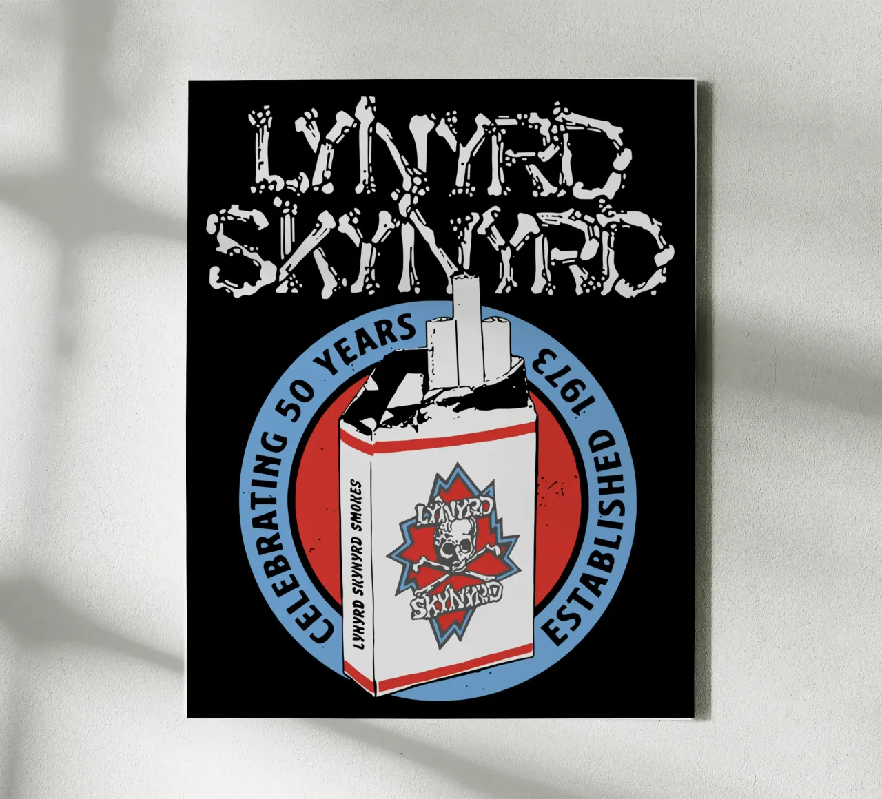 Lynyrd Skynyrd Smokes tela con Cornice a cassetta da heatherloulin