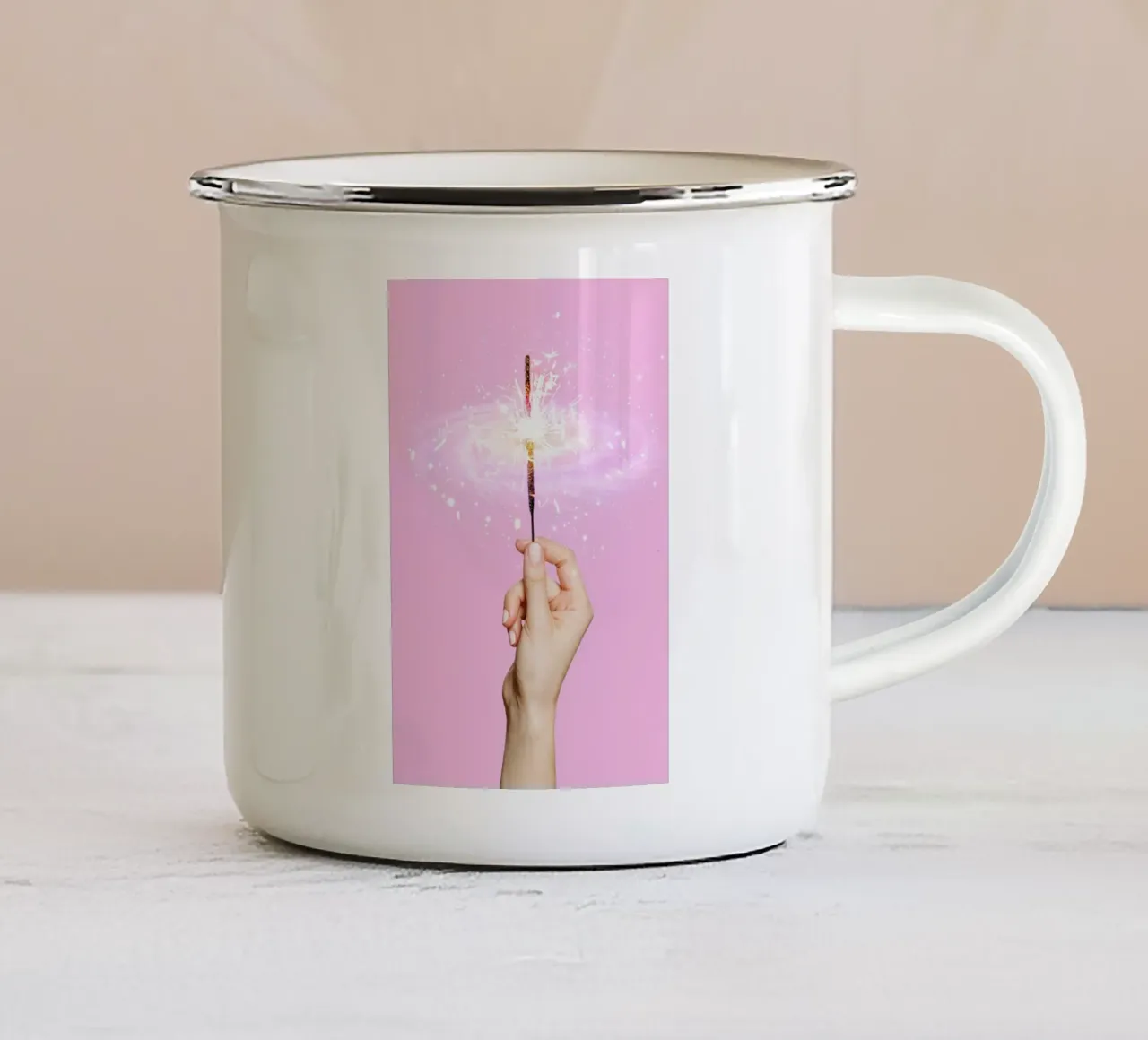 Sparkler Universe Emaille Tasse von Paul Fuentes Design