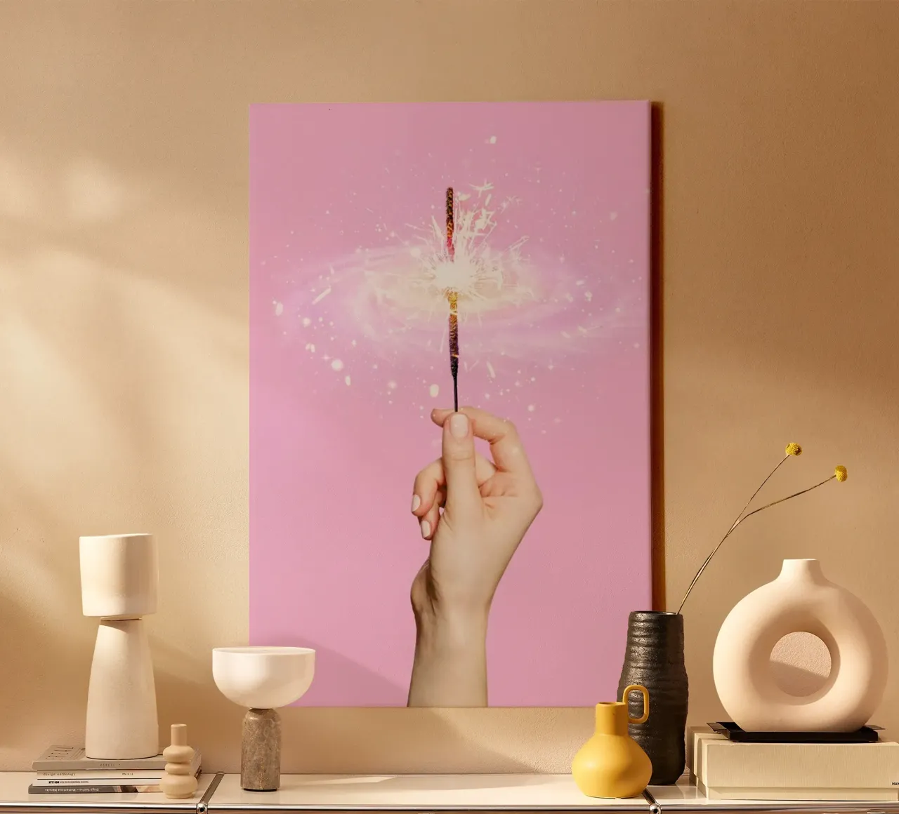 Sparkler Universe canvas met Baklijst van Paul Fuentes Design