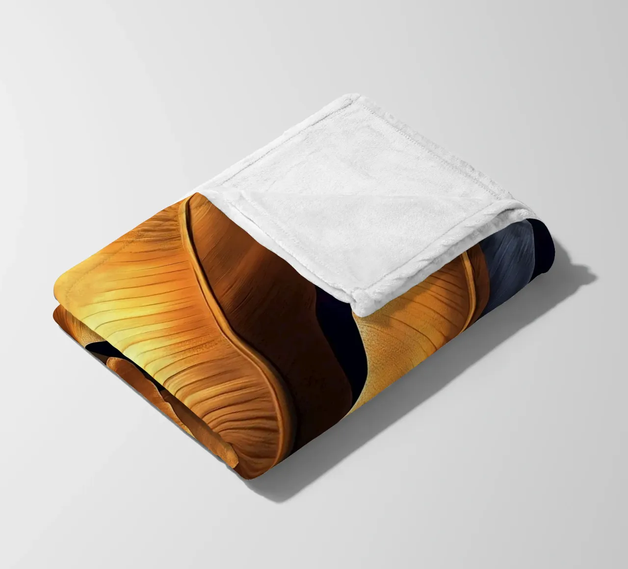 Foglie di banano dorate e nere coperta in pile da Justyna Jaszke JBJart