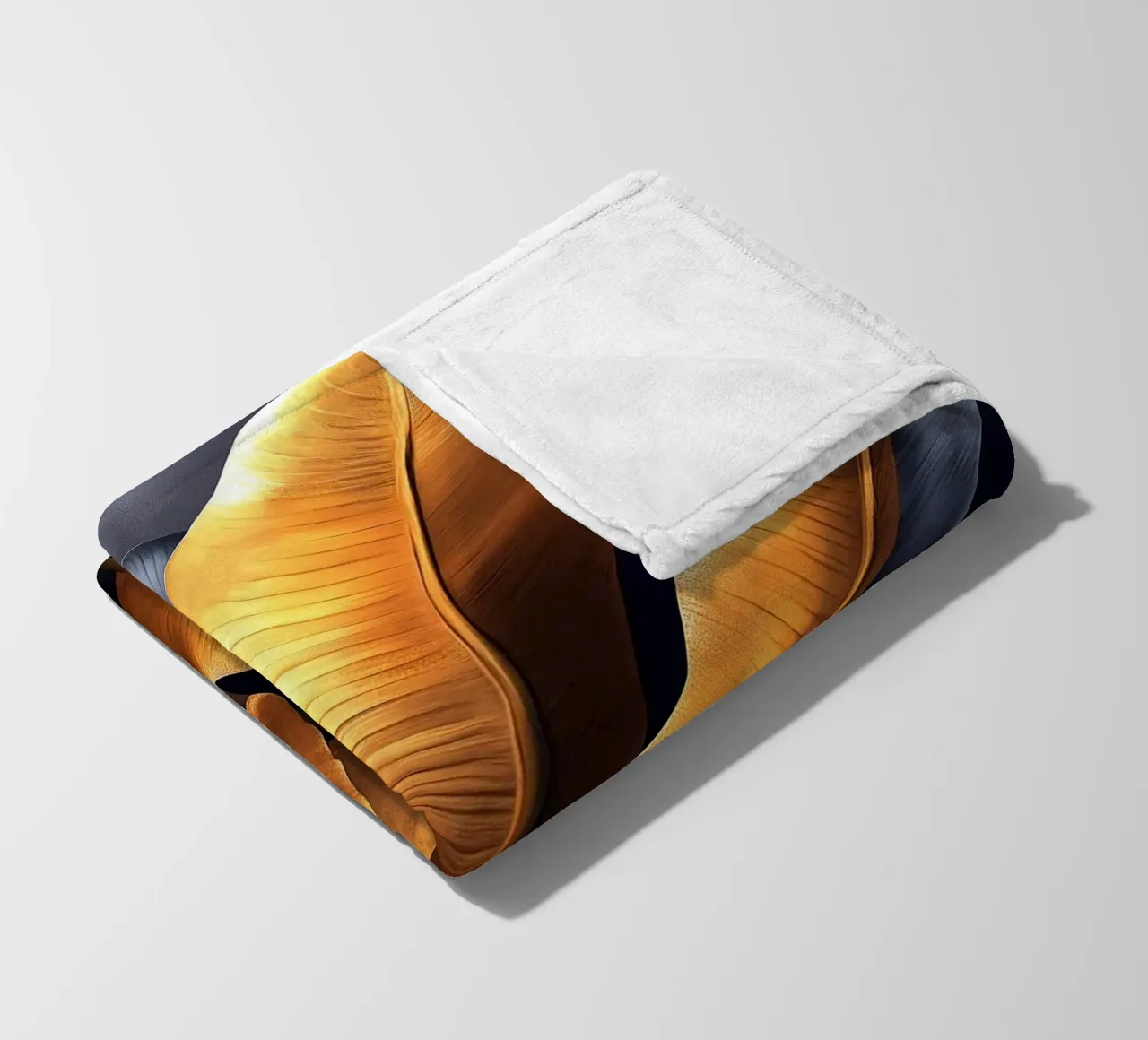 Foglie di banano dorate e nere coperta in pile da Justyna Jaszke JBJart